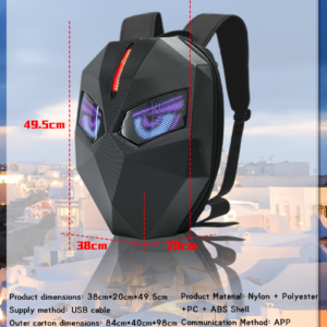 HD LED Black Backpack – waterproof - powerbank niet inbegrepen